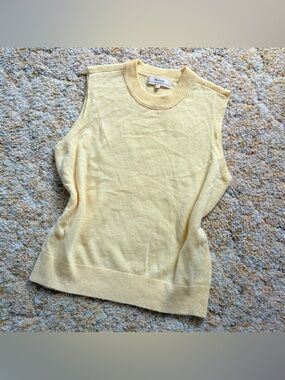 Butter Yellow Cashmere Sleeveless Sweater